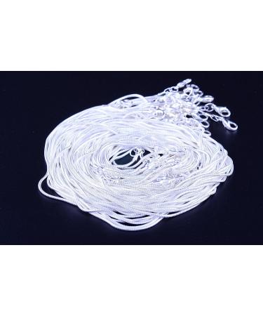 16 Shining White Brightening Snake Chain Necklace - 925 Silver Plated - DIY Jewelry Making Kit - Buy Online on SooperMarket.com