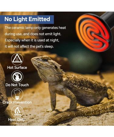Caldarax 2 Pack 150W Terrarium Reptile Heat Bulb E27 Infrared Ceramic Heating Lamps AC 220-240V Ceramic Heat Emitter for Reptiles Lizards Tortoise Snakes Chicken - Buy Online on SooperMarket.com