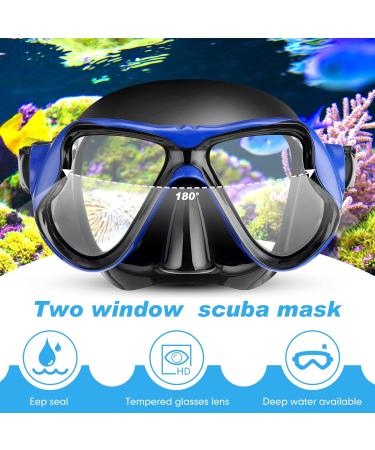 2 Pack Adult Swim Mask with Nose Cover | Anti Fog Tempered Glass Goggles for Diving Snorkeling - Buy Online on SooperMarket.com