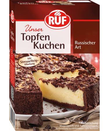 RUF Russian Zupfkuchen baking mix for a cheesecake with chocolate crumble dough curd cake vegan Zupfkuchen 700 g