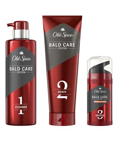 Old Spice Bald Care System with Exfoliating Scalp Wash, Shave Cream with Vitamin E and Scalp Moisturizer with Sunscreen