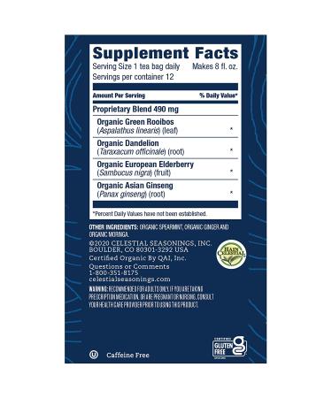 Celestial Seasonings Organic Ginger Mint Herbal Tea - Caffeine Free Daily Wellness, 12 Tea Bags - Buy Online on SooperMarket.com