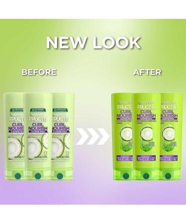 Garnier Fructis Curl Nourish Sulfate-Free Conditioner 12 Fl Oz - Pack of 3 | Moisturizing & Nourishing Formula for Curly Hair - Buy Online on SooperMarket.com