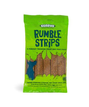 Benevo Vegan Dog Chews. Low fat Rumble Strips ideal training treats or rewards. Cold pressed jerky style chews soft enough to tear. Non-GM vegetarian hypoallergenic. Approx 20 chews per pack 180g 180 g (Pack of 1)