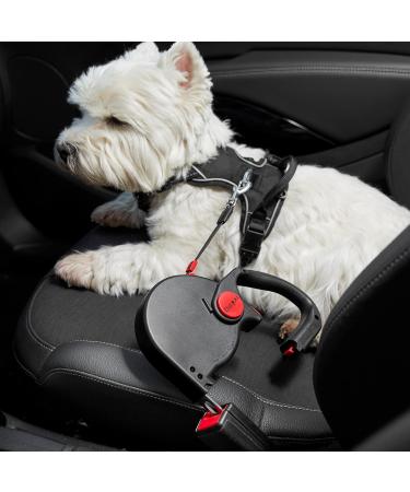 Dogxi 5m Retractable Dog Leash for Small & Medium Dogs - Adjustable Black Belt with Carabiner Perfect for Car Use - 25kg Capacity - Buy Online on SooperMarket.com