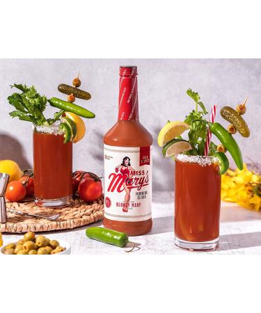 Miss Mary's Bold & Spicy Bloody Mary Mix - Low Sugar, All Natural, Keto Friendly - 32 Fl Oz - Buy Online on SooperMarket.com
