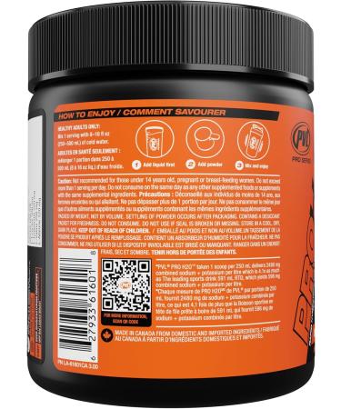 PVL Pro Series PROH2O | Advanced Hydration powder electrolyte powder with 5 key electrolytes no sugar carb free zero calories - 30 serving (255 G Orange Krush'd) Orange Krush'd 30 Servings (Pack of 1) - Buy Online on SooperMarket.com