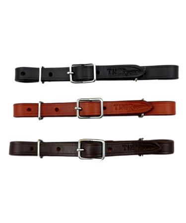 Thor Equine Western Chin Strap Curb Strap Single 15 - 21 cm Chesnut