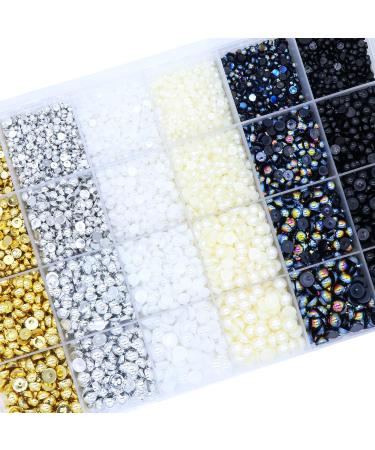 Belicey 24000pcs Flatback Rhinestones Jelly Crystal Round Beads Gems - 6 Colors Nail & Craft Supplies for Makeup, Face, Tumblers - DIY Decoration (Pearl3) - Buy Online on SooperMarket.com