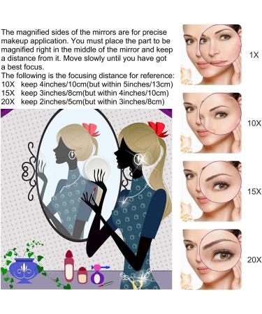 5-Inch 20X Magnifying Mirror | Two Sided | Folding Makeup Mirror for Makeup Application, Tweezing & Blackhead Removal - Blue - Buy Online on SooperMarket.com