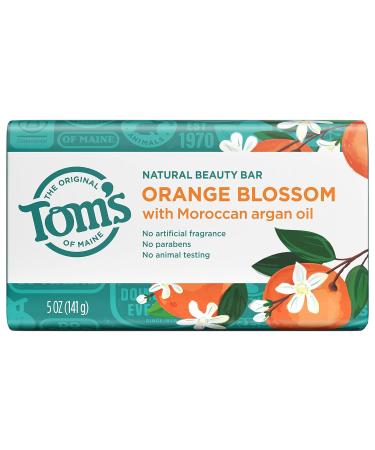 Tom's of Maine Orange Blossom Beauty Bar Soap with Moroccan Argan Oil 5 oz. 6-Pack | Natural, Vegan, Cruelty-Free | Packaging May Vary - Buy Online on SooperMarket.com