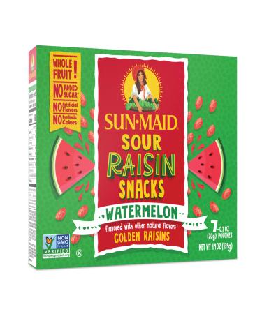 Sun-Maid Fruity Raisins Snacks for Kids | Sour Watermelon | 0.7 Ounce | Pack of 7 | Whole Natural Dried Fruit | No Artificial Flavors | Non-GMO