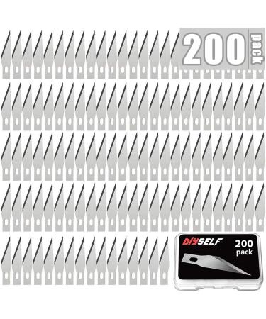 DIYSELF 200 PCS Exacto Knife Blades #11, Exacto Knife Replacement Blades, High Carbon Steel #11 Blades Refills with Storage Case, Exacto Blades 11 for Craft, Hobby, Scrapbooking, Stencil, Leather Silver(200pack)
