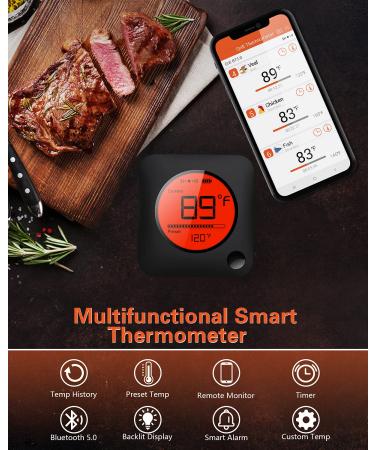 Buy Bfour Kitchen Bluetooth Thermometer - Digital Grill Meat Thermometer with 6 Probes & Alarm | Perfect BBQ Gift - Buy Online on SooperMarket.com