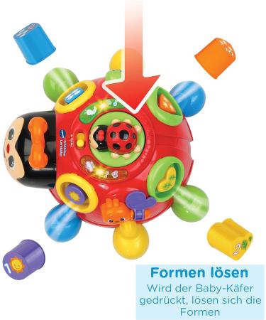 VTECH Baby Happy Learning Beetle | Interactive Sorting Toy for Shapes Colors & Numbers | Ages 12-36 Months | Red - Buy Online on SooperMarket.com