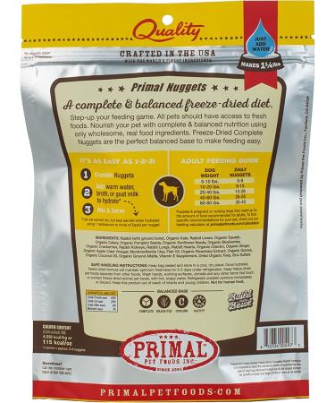 Primal Freeze Dried Raw Dog Food Nuggets, Rabbit, Complete & Balanced Meal, Healthy, Grain Free, High Protein Raw Dog Food, 5.5 oz - Buy Online on SooperMarket.com