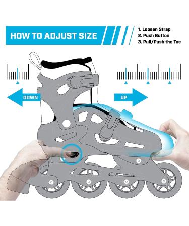 Roller Derby ION 7.2 Inline Skates | Aluminum Frames | Adjustable Sizing | Small (11-1) - Buy Online on SooperMarket.com