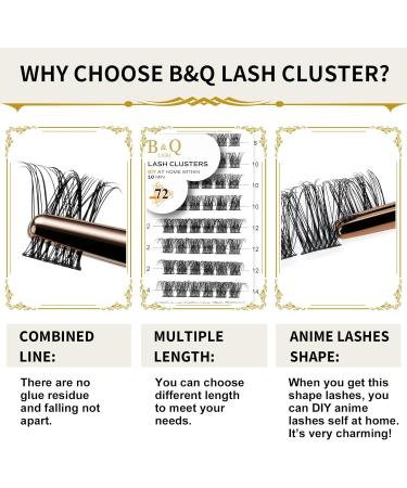 72 D Curl Natural Eyelash Clusters | Soft & Fluffy DIY Lash Extensions - D-16 mm B 47 - Buy Online on SooperMarket.com