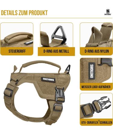 Oneigris Dog Harness & Leash Set | Mini Trooper Puppy Dishes with Control Handle for XS & SM Dogs - Brown - Buy Online on SooperMarket.com