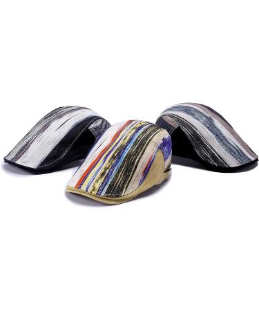 PORSYOND Men Flat Cap Newsboy Hat Beret Cabbie Ivy Patchwork Adjustable Gatsby F-khaki OS - Buy Online on SooperMarket.com