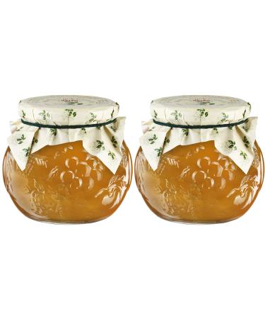 Food-united elderflower jelly natural clean 2x 640g in stylish decorative glass from Darbo Refreshing bread spread of the highest quality for elderberry fillings cake breakfast