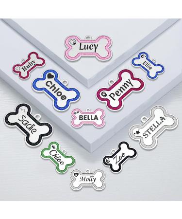 YEHANTI Dog Tags for Pets Engraved UK Glitter Bone Personalised Dog Tag with Lovely Icons Durable Stainless Steel ID Tags for Dogs Custom Dog Name Tag for Puppy Cat Exquisite Pet Gift (S Pink) Small Pink - Buy Online on SooperMarket.com