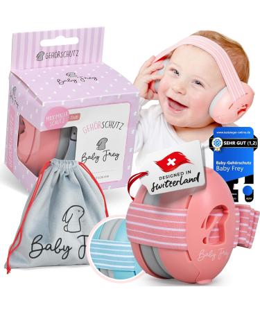 Buy Baby Frey Hearing Protection for Babies | Test Winner Noise Reduction Up to 23dB | Comfortable Baby Headphones with Non-Slip Band & Premium Carrying Bag | Pink - Buy Online on SooperMarket.com
