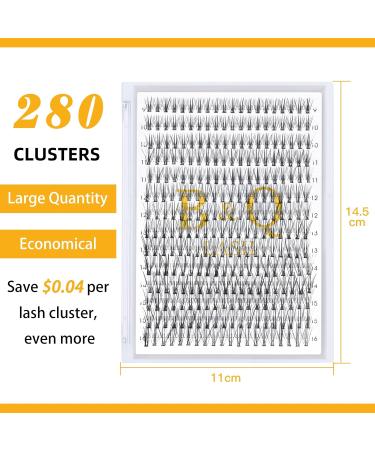 20D-0.07D Lash Clusters 280pcs Mixed Length Individual False Eyelashes DIY Extensions at Home - Buy Online on SooperMarket.com