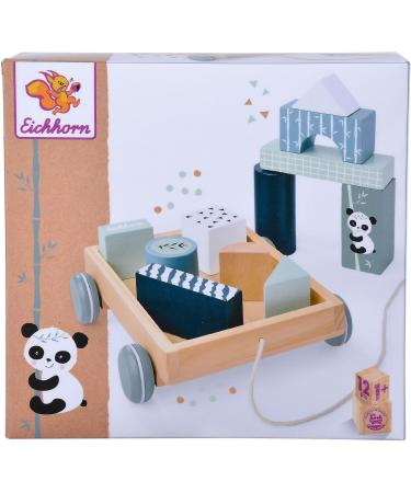 Eichhorn Construction Wagon with 11 Building Blocks - Pull-Along Toy for Kids 12 Pieces 18x17.5 cm Ideal for Ages 1+ - International Shipping Available - Buy Online on SooperMarket.com