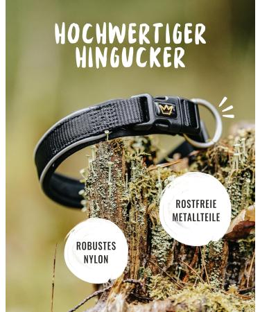 Rudelknig Paola Adjustable Reflective Dog Collar for Small Dogs - Black Nylon Size 1 (25-30cm) - Buy Online on SooperMarket.com