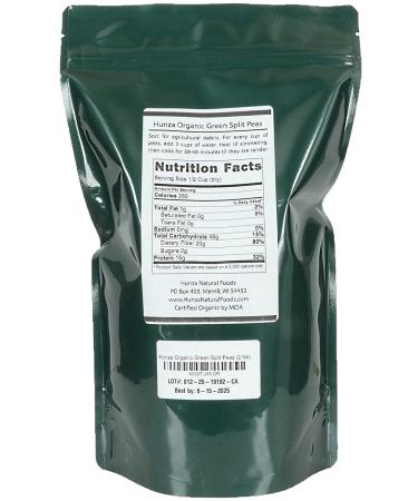 Hunza Organic Green Split Peas - 2 lbs (Pack of 1) - Buy Online on SooperMarket.com