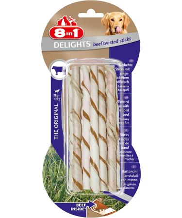 8in1 Delights Beef Twisted Sticks healthy chew snack for sensitive dogs (2 x 10 pcs.)