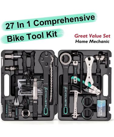27 Piece Bike Tool Kit for Mountain/Road Bicycle Maintenance & Repair with Storage Case - Buy Online on SooperMarket.com