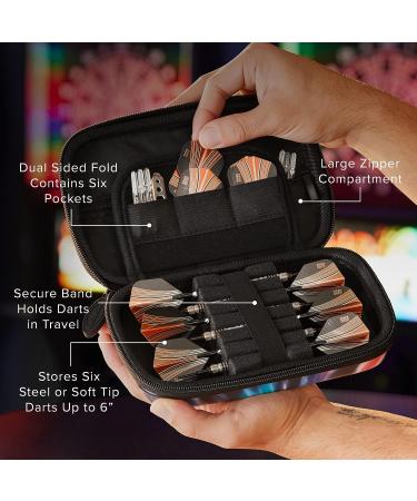 Casemaster Sentinel 6 Dart Case - Holds Tips, Shafts, Flights & More - Impact & Water Resistant - Tie Dye - Ideal for Steel Tip & Soft Tip Darts - Buy Online on SooperMarket.com