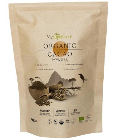 MySuperfoods Organic Cacao Powder 200g Natural Source of Potassium 200 g (Pack of 1)