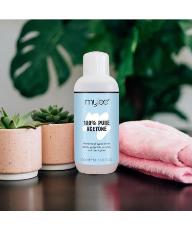 Mylee 100% Pure Acetone Gel Nail Polish Remover for UV/LED Gel Soak Off Removes All Types of Nail Polish Gel Polish Acrylic Gels Nail Tip & Glue (2x 300ml) 300 ml (Pack of 2) - Buy Online on SooperMarket.com