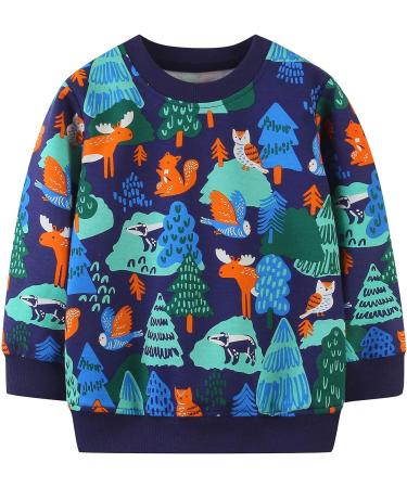 Boys Dinosaur Sweatshirt | Cotton Long Sleeve Pullover | Kids Casual Top T-Shirt | Toddler Girls Shirts | Baby Clothes 1-8 Years | 2-3 Years - Buy Online on SooperMarket.com