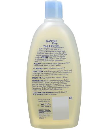 Aveeno Baby Wash and Shampoo 18 Fl. Oz - Pack of 2 | Gentle Cleansing for Baby's Skin and Hair - Buy Online on SooperMarket.com
