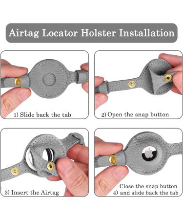 OOPSDOGGY AirTag Cat Collar with Bell - Non Breakaway Leather Kitten Collar with Apple Air Tag Holder - Lightweight Integrated GPS Pet Collars for Girl Boy Cats Small Dogs Puppies (Gray) - Buy Online on SooperMarket.com
