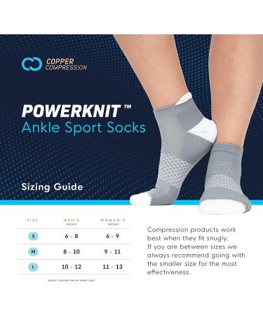 Copper Compression Ankle Sport Socks - 3 Pairs (Men & Women) - Small Size - Multicolor - Buy Online on SooperMarket.com