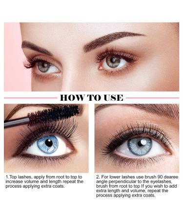 4D Silk Fiber Waterproof Mascara for Longer Thicker Voluminous Eyelashes - Smudge-Proof & Long-Lasting - Black - Buy Online on SooperMarket.com
