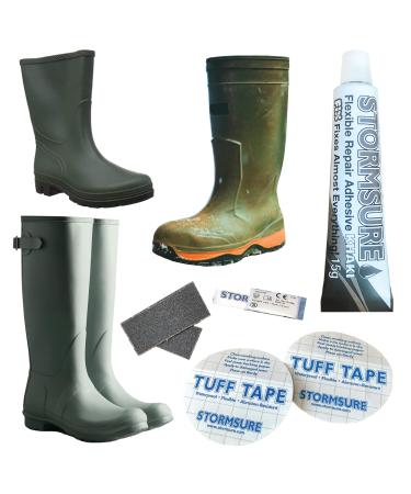 Wellington Boot Repair Kit - Khaki - Industry Wellie glue Sole Repair Heel Repair Boot Repair - Stormsure PU Adhesive Waterproof Permanent Durable Flexible