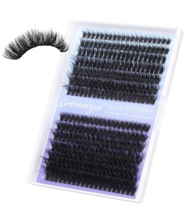Geeneiya Fluffy Mink Eyelash Clusters - Thick Individual Extensions 10-18MM (280 Pcs) - Premium Quality Fake Lashes for Stunning Volume - Buy Online on SooperMarket.com