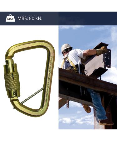 Fusion Tacoma D-Shaped Triple Lock Alloy Steel Carabiner - Gold | Heavy-Duty Climbing Gear - Buy Online on SooperMarket.com