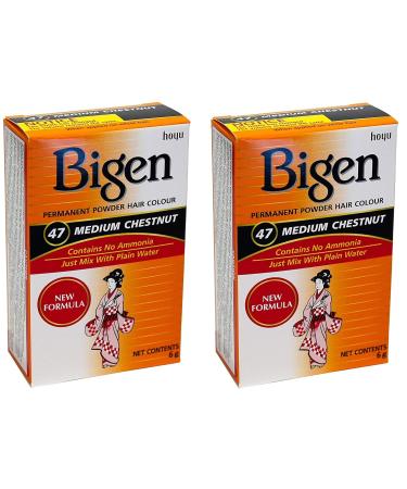 Bigen Powder Hair Color 47 Medium Chestnut 0.21oz (2 Pack) - 2 Pack Medium Chestnut Hair Color - Buy Online on SooperMarket.com