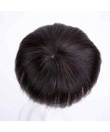 Hair Extensions Human Hair for Women with Thinning Hair Topper Clip in Hairpiece with Bangs 12x12cm Silk Straight Top 20cm Dark Brown Liummrcy  - Buy Online on SooperMarket.com