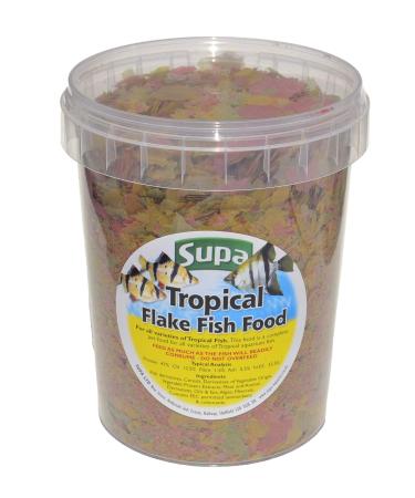 Supa Aquarium Fish Food Tropical Flake 1 Litre | Premium Quality Nutritious Fish Food Offering a Complete Balanced Diet Fish 1 l (Pack of 1)