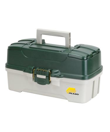 Plano One, Two, and Three Tray Tackle Box Three-Tray Dark Green Metallic/ Off White