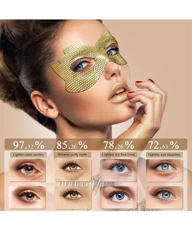 24k Gold Eye Masks - Under Eye Patches for Dark Circles and Puffiness - Honeycomb Eye Treatment Mask - Skincare for Adults Women Men Kids - 8 PCS - Buy Online on SooperMarket.com