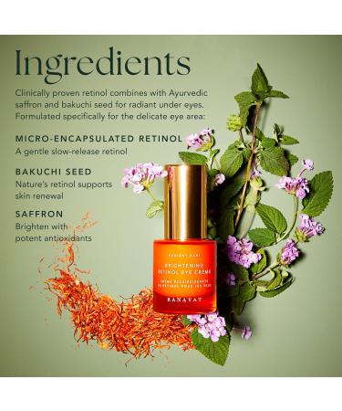 RANAVAT Brightening Retinol Eye Cream - Anti-Aging Dark Circle Corrector with Bakuchi Seed & Saffron | 0.5 oz International Shipping Available - Buy Online on SooperMarket.com